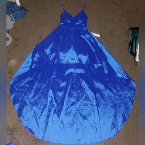 Elegant Blue High-Low Dress